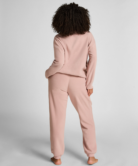 Overdel med halv lynl&aring;s sporty fleece, Lyser&oslash;d