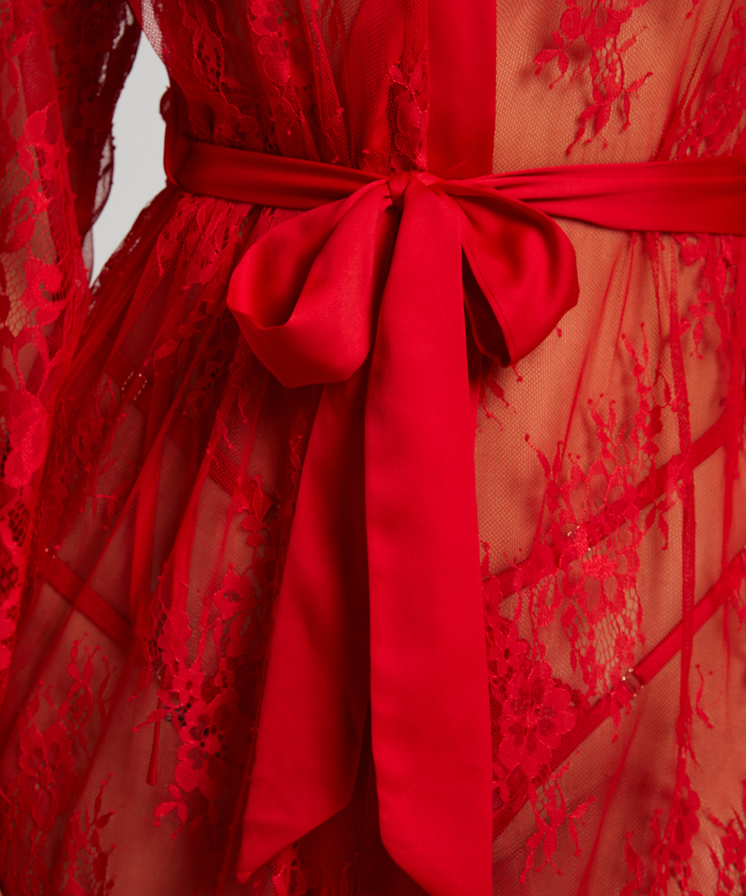 Kimono Allover Lace, rød, main