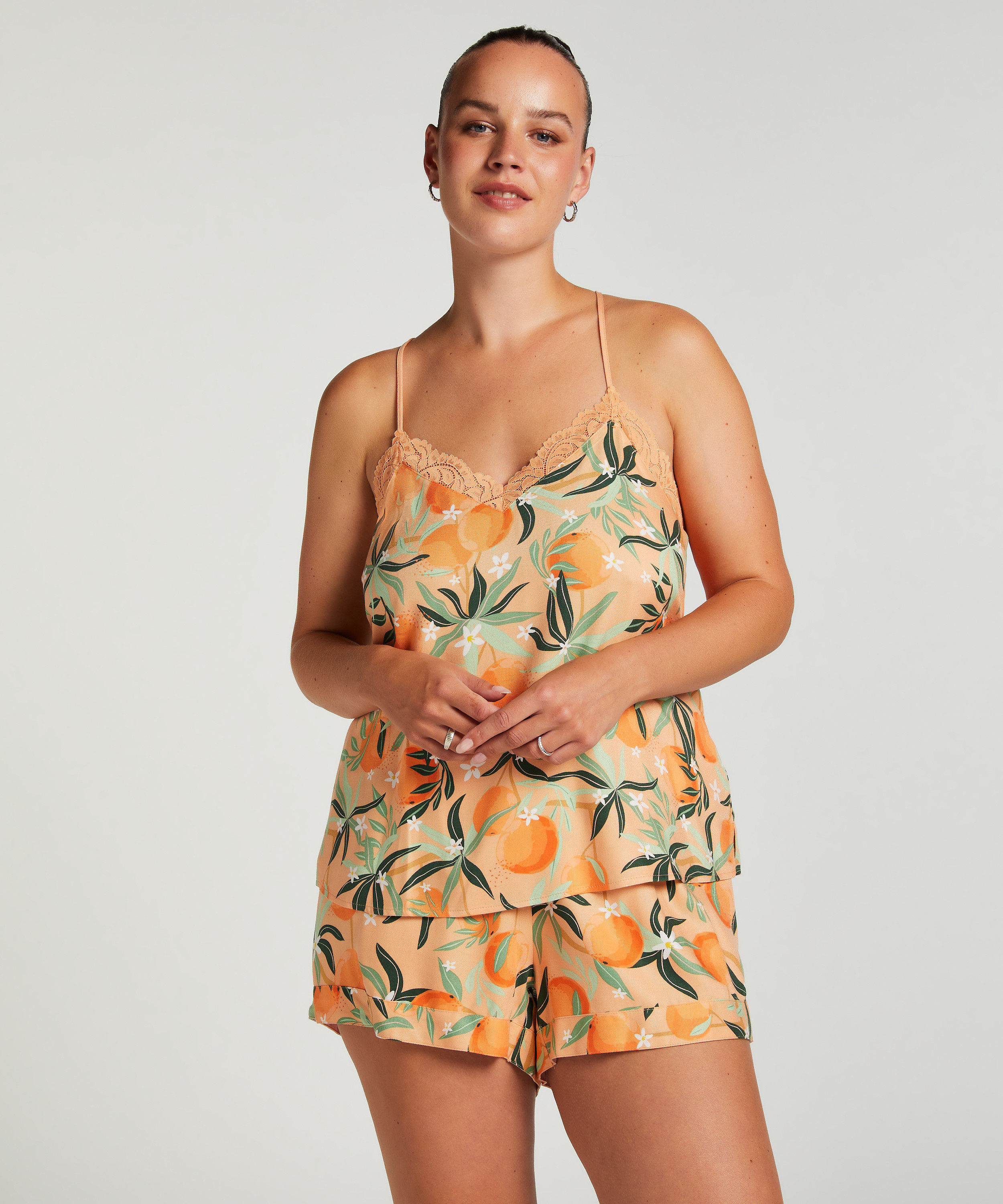 Cami top Woven Lace, Lyserød, main