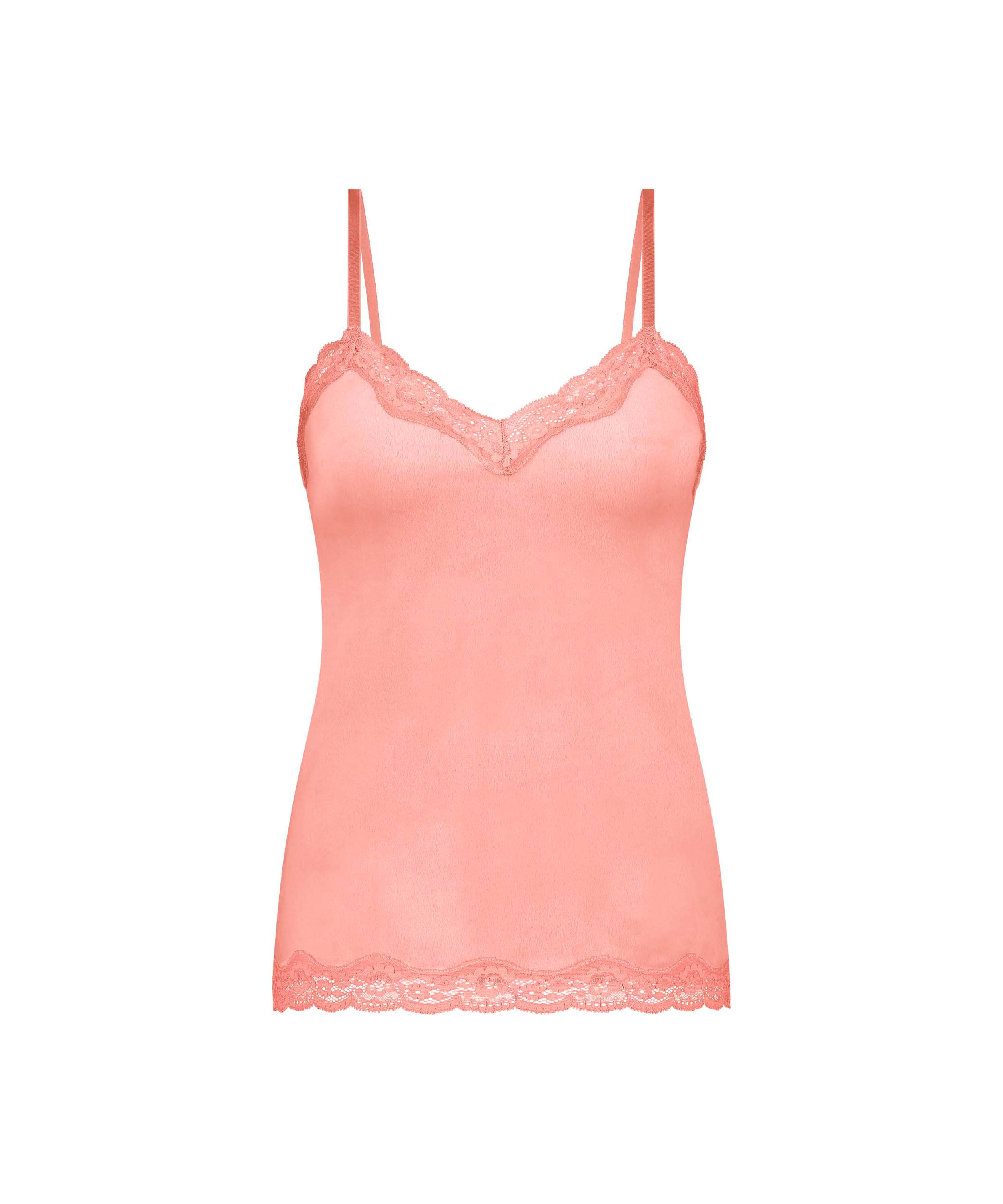 Cami top Velours Lace, Lyserød, main