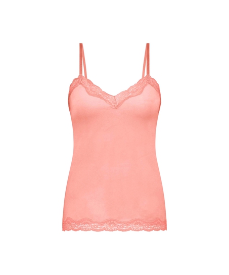 Cami top Velours Lace, Lyserød