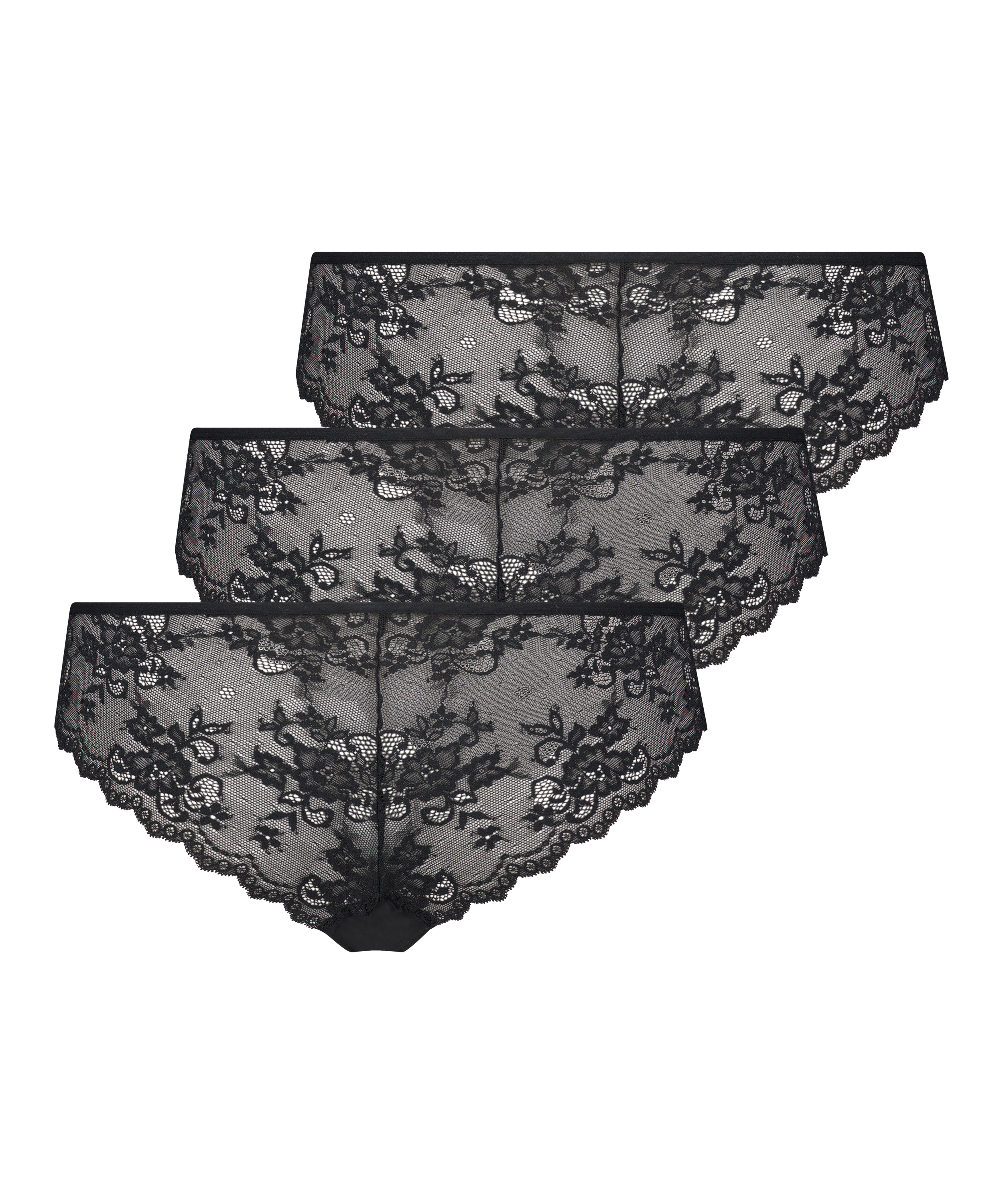 3-stykspakning usynlig brasiliansk trusse, Sort, main