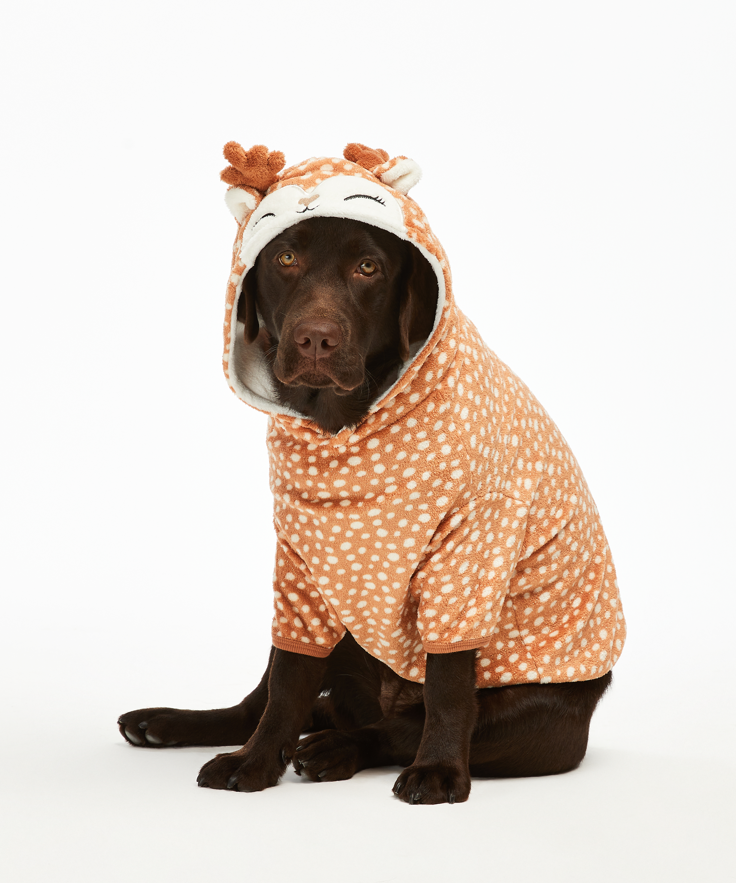 Fleece hunde-onesie, Brun, main