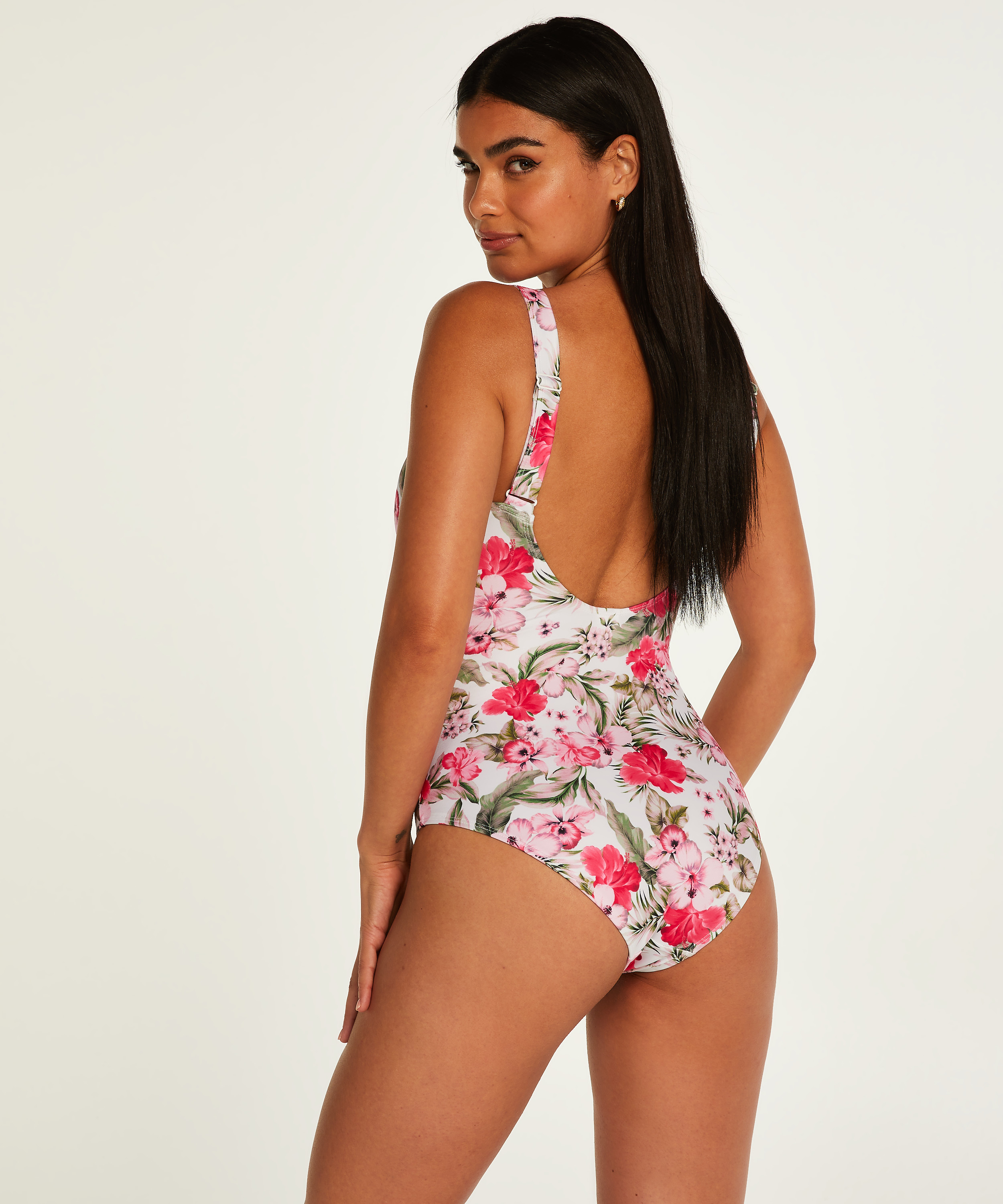 Badedragt Tropical, hvid, main