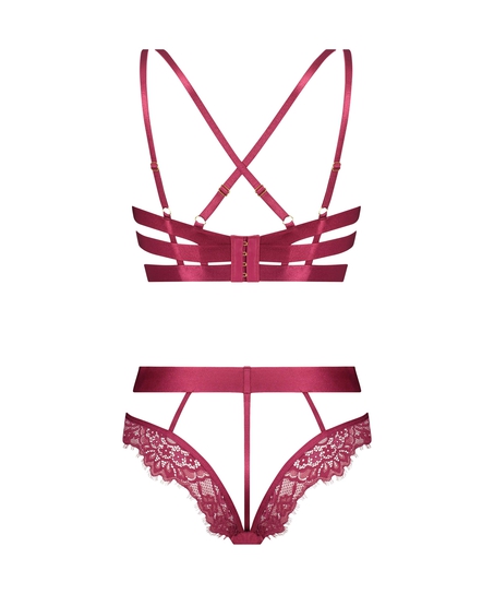 Private åbent skridt body Flora, Rød