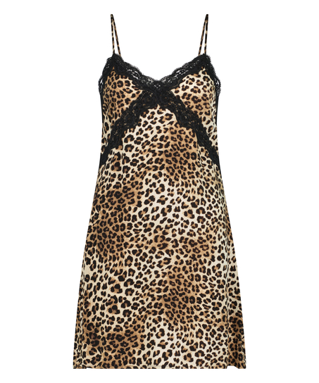 Natkjole Satin, Sort