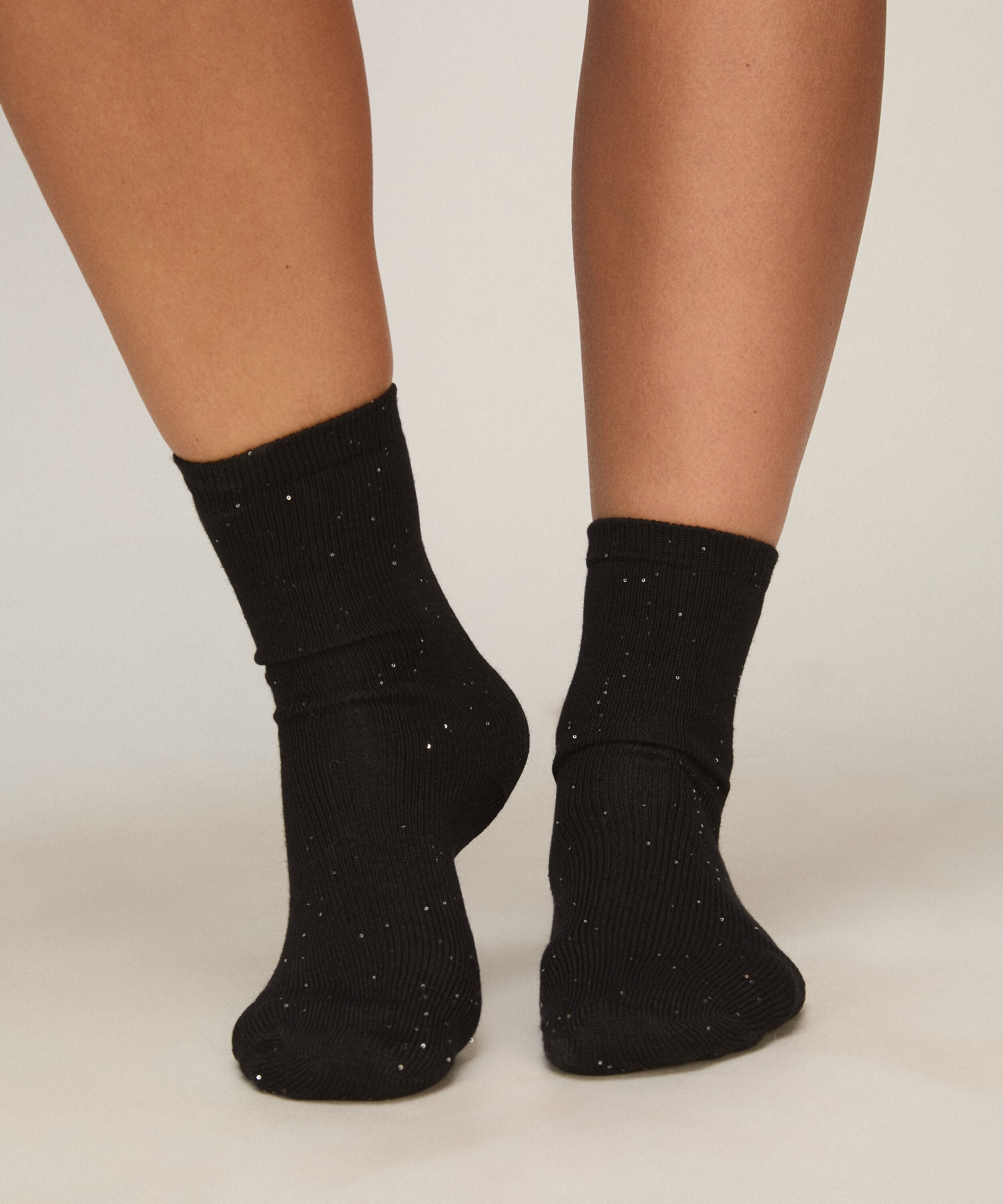 Sokker Sequin Crew, Sort