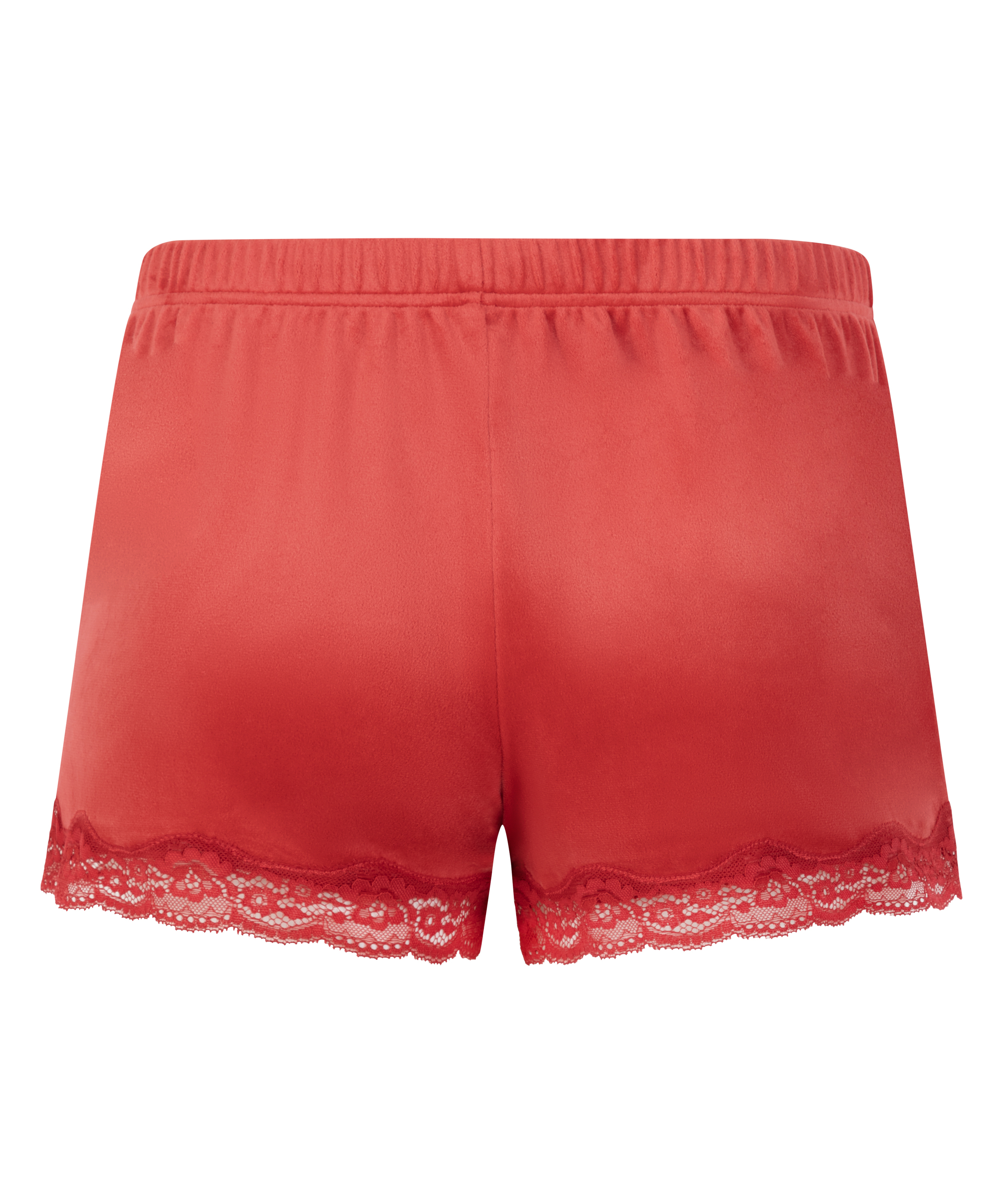 Shorts velour Lace, Rød, main