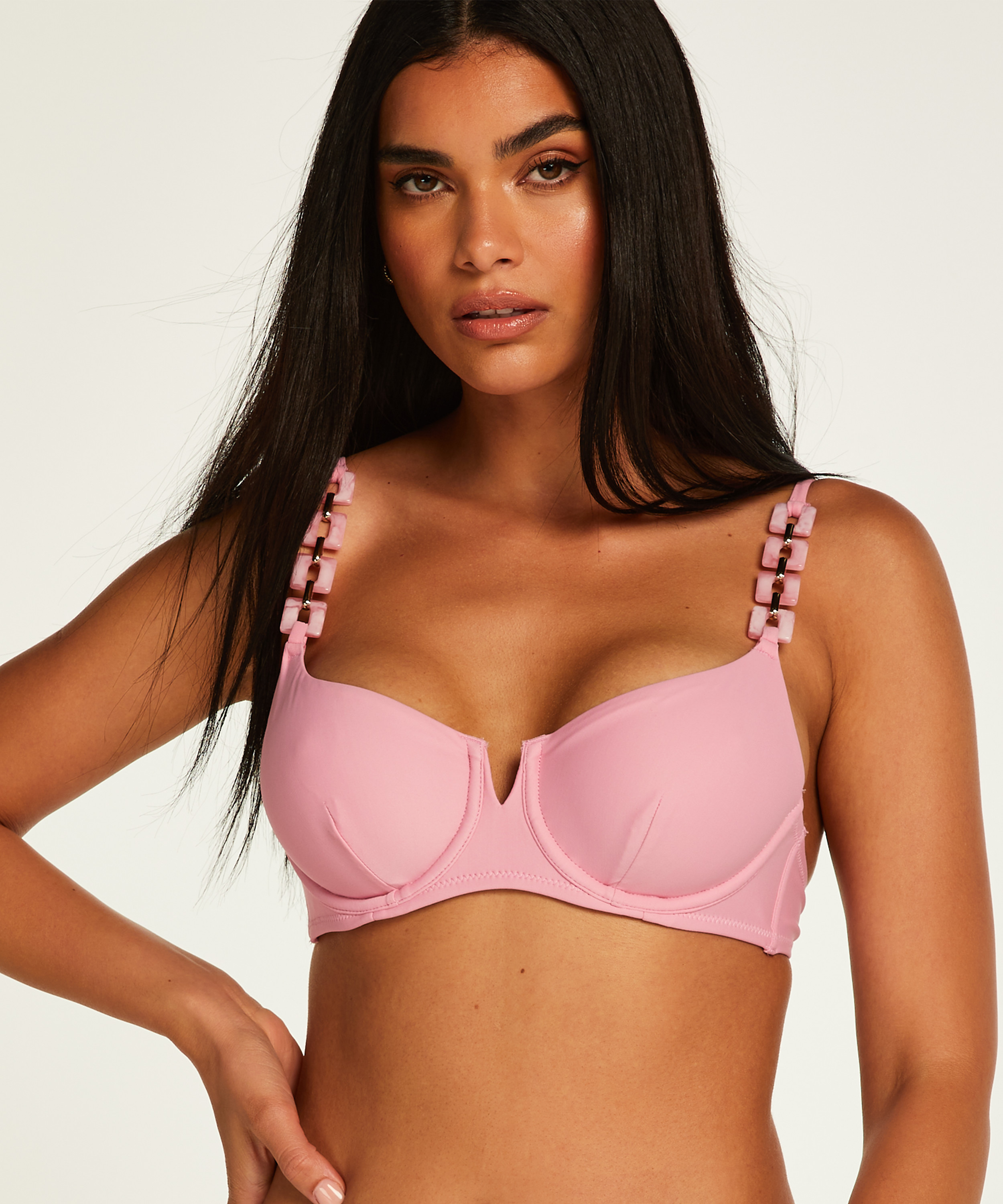 Ikke-formstøbt bikinitop med bøjle Aruba, pink, main