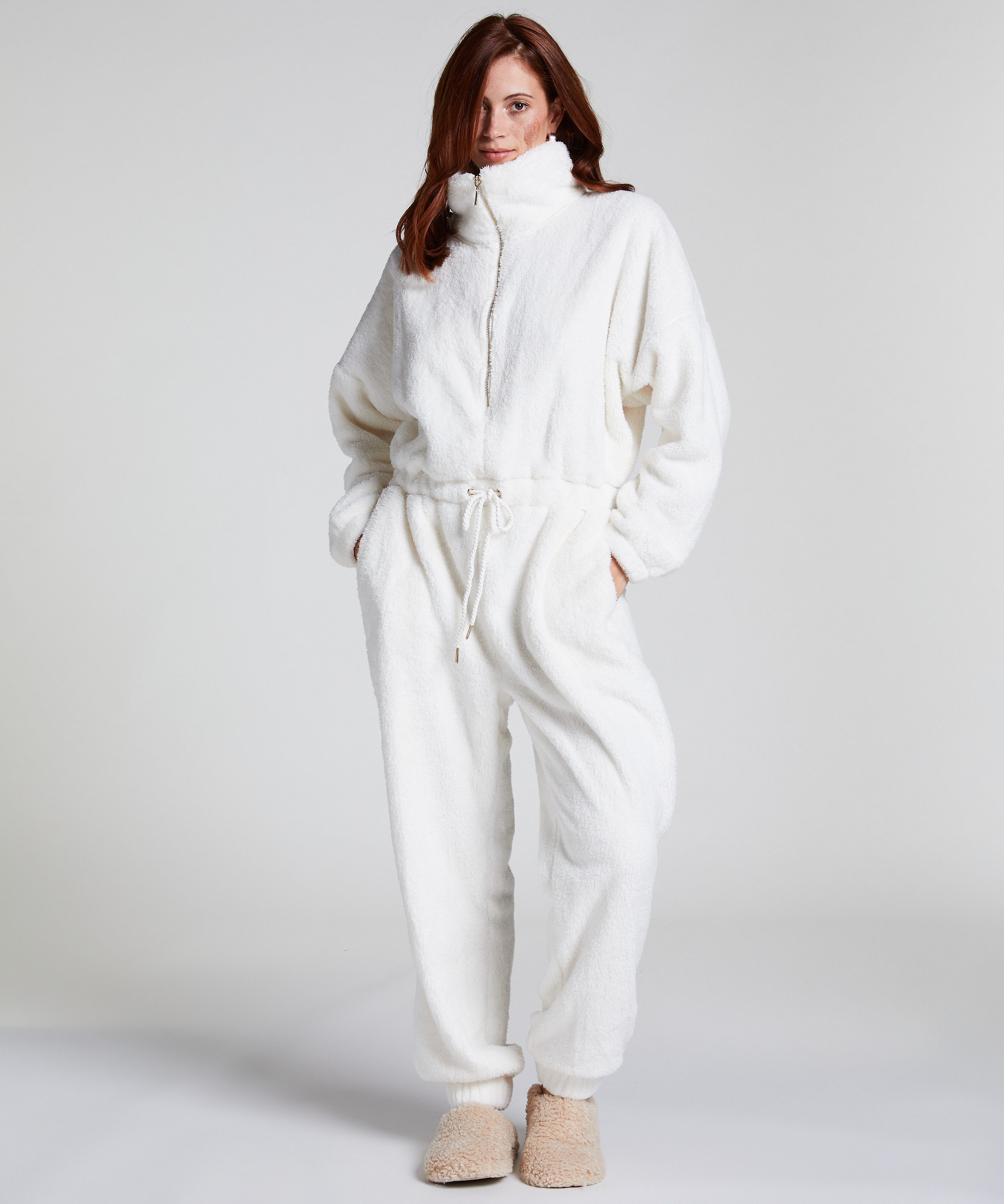 Onesie Fleece, Hvid, main