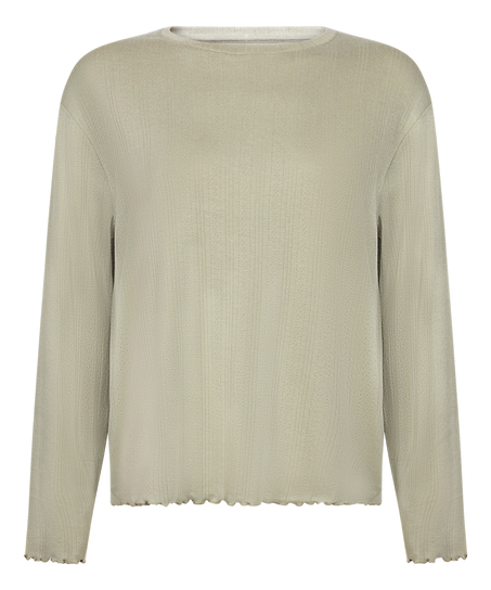 Pyjama Top Loose Pointelle, Gr&oslash;n