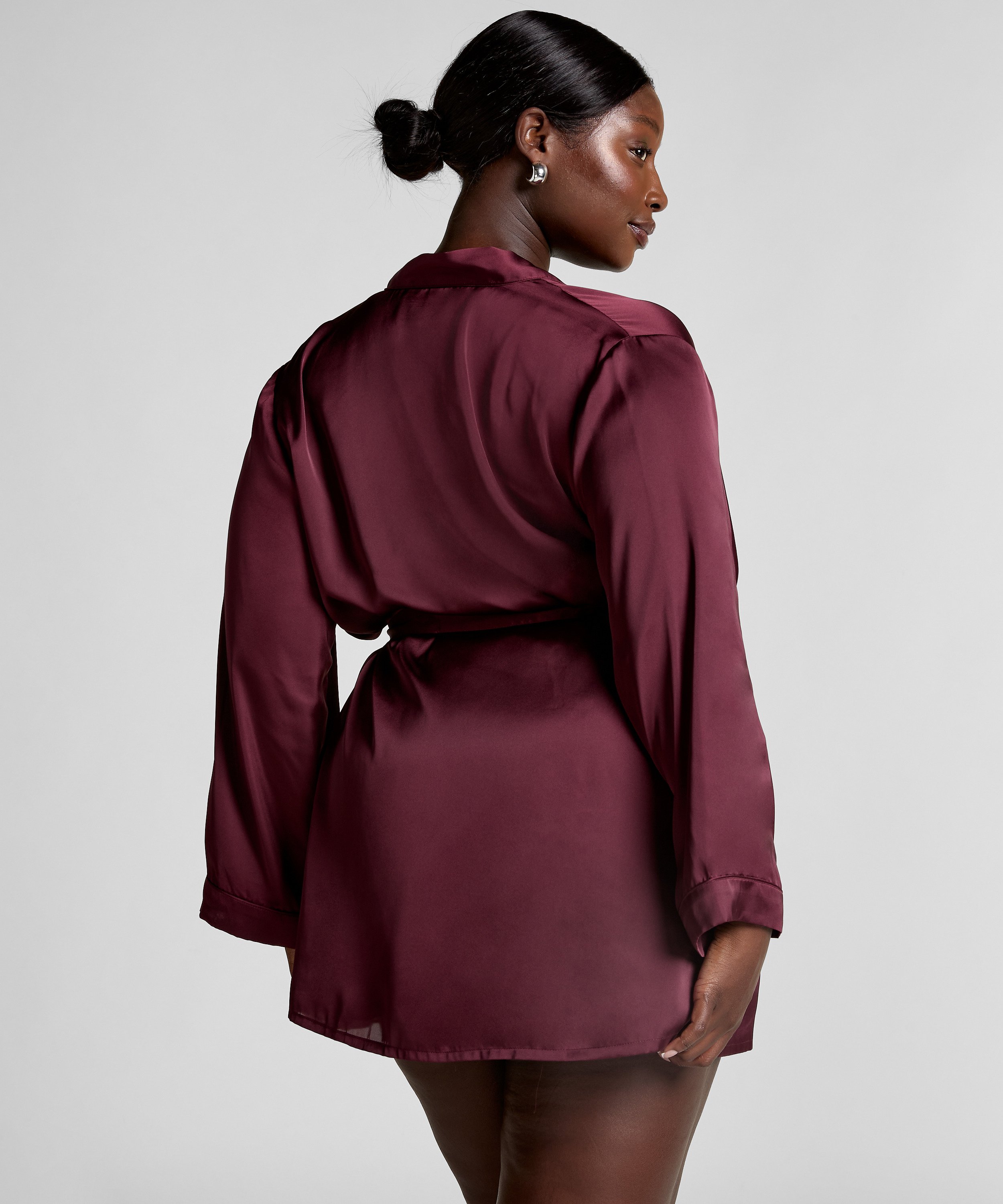 Satin kimono, Rød, main