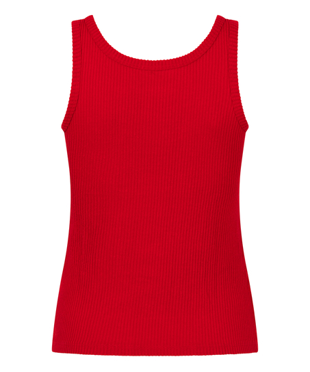 Singlet b&oslash;rstet jersey rib, R&oslash;d