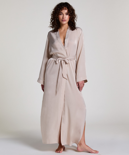 Satin kimono, Beige