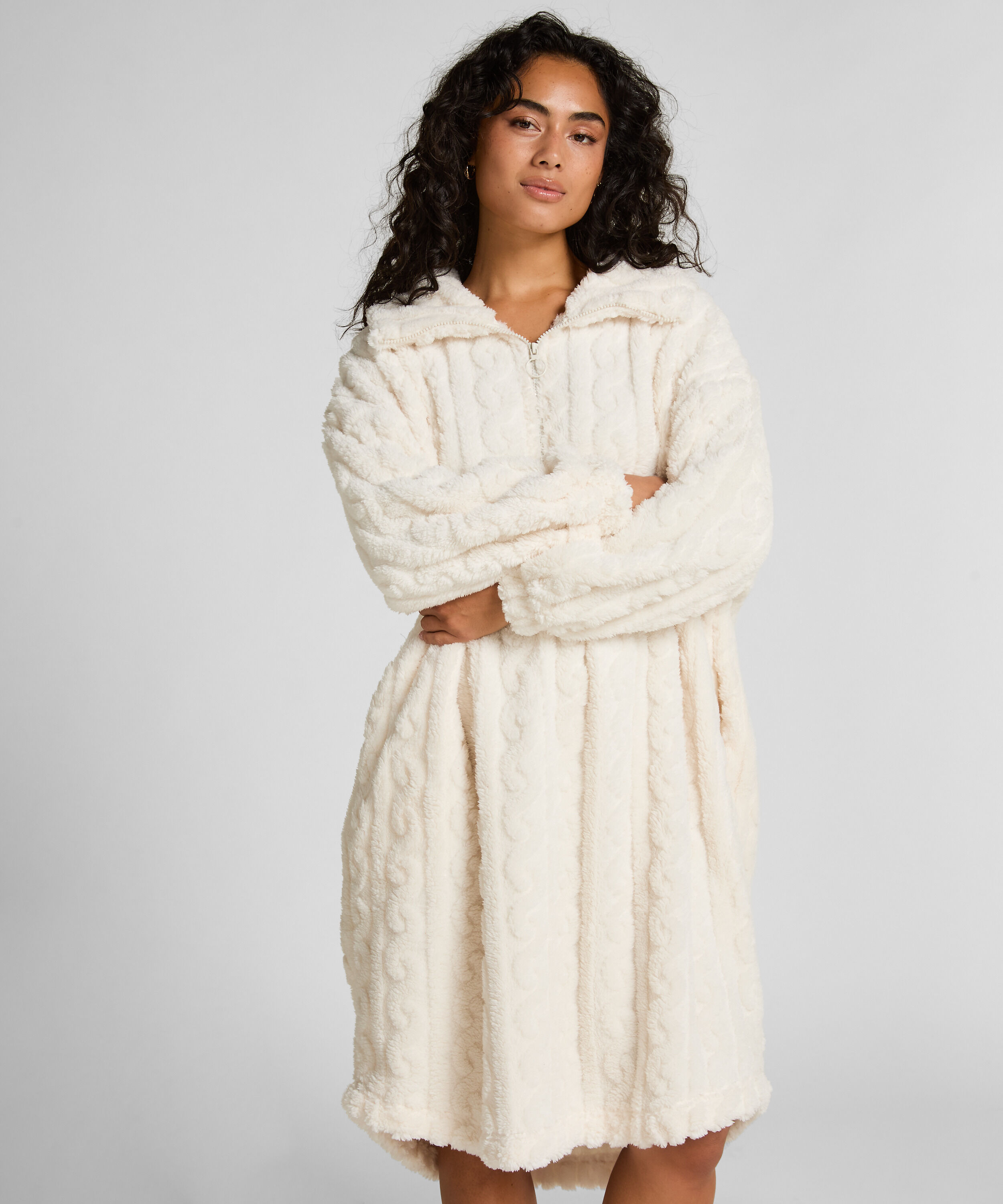 Poncho i Kabelstrik Fleece