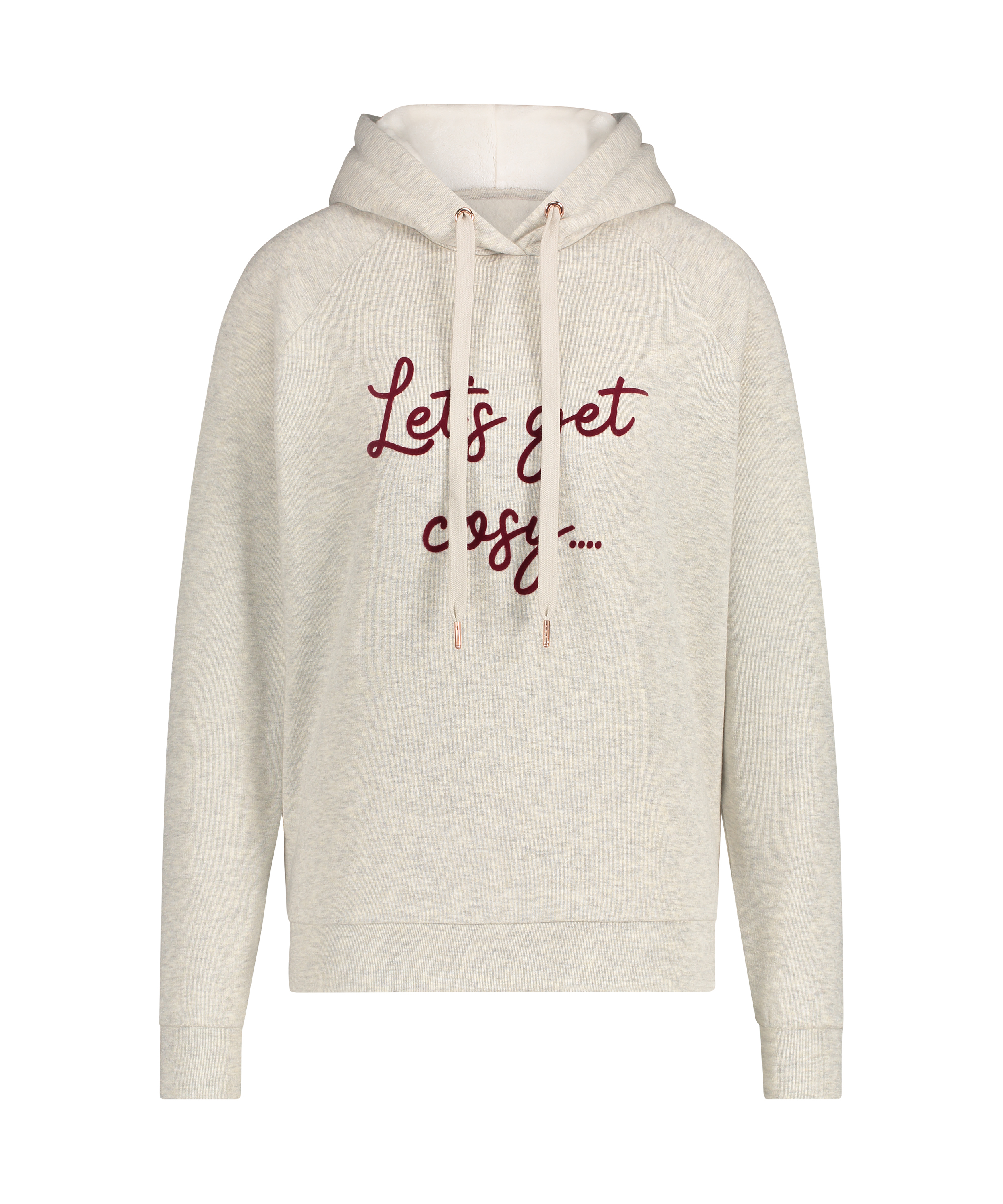 Langærmet Hættetrøje, Beige, main