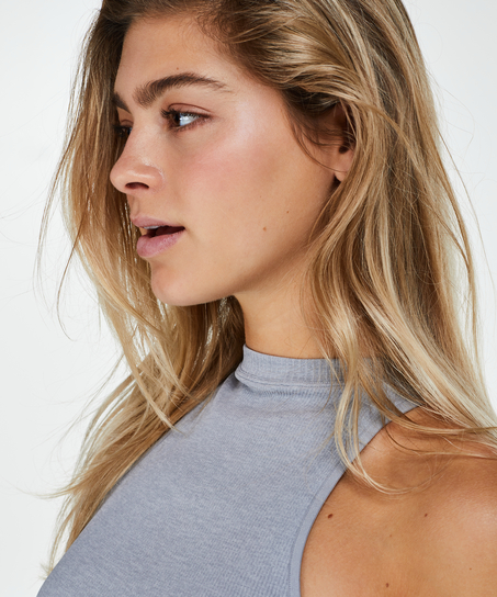 S&oslash;ml&oslash;s top h&oslash;j hals ribkant, Gr&aring;