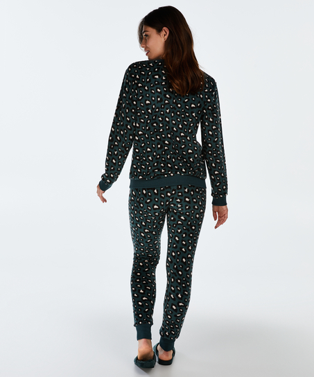 Fleece top med lange &aelig;rmer, Gr&oslash;n