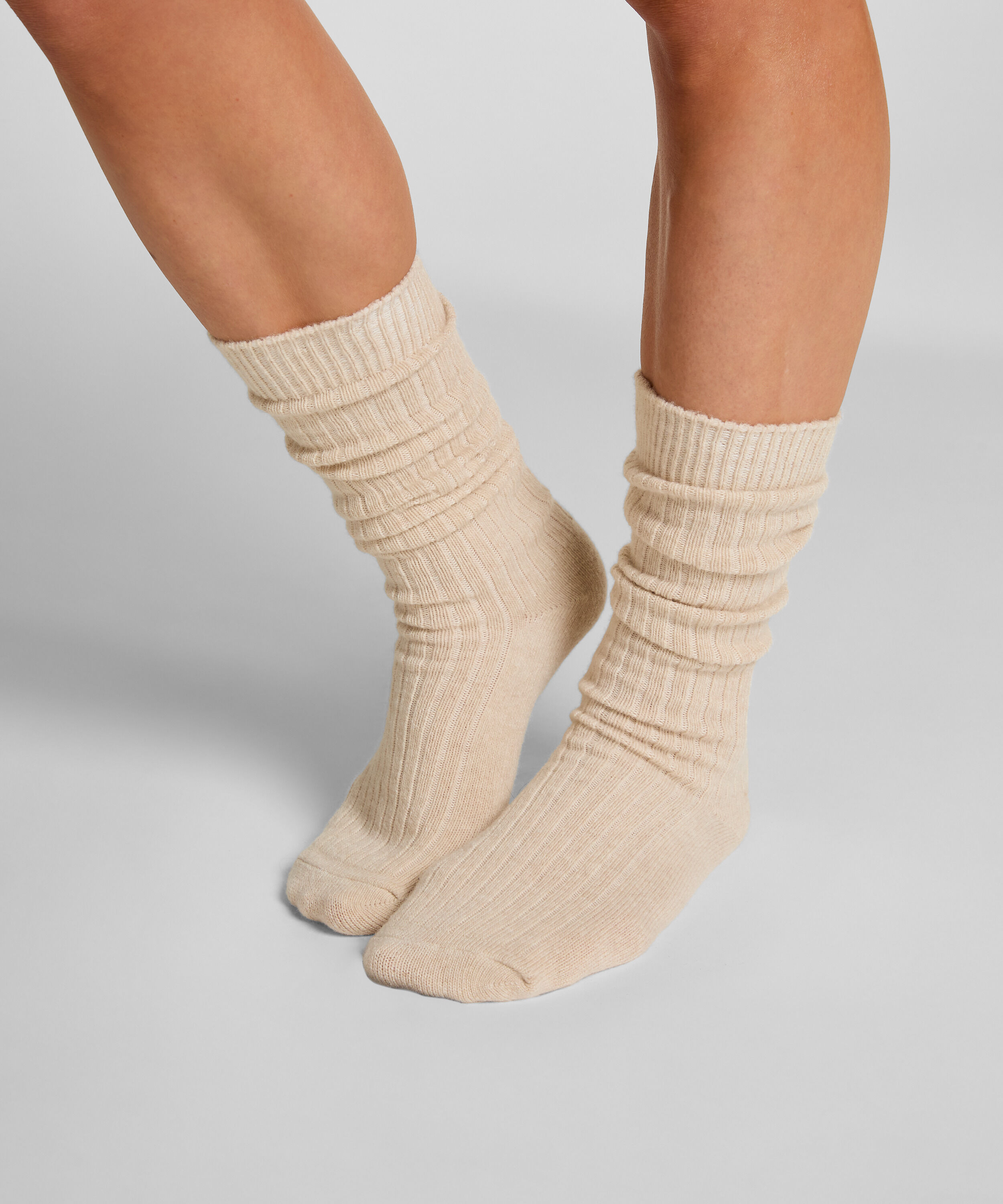 Sokker med Cashmere, Hvid