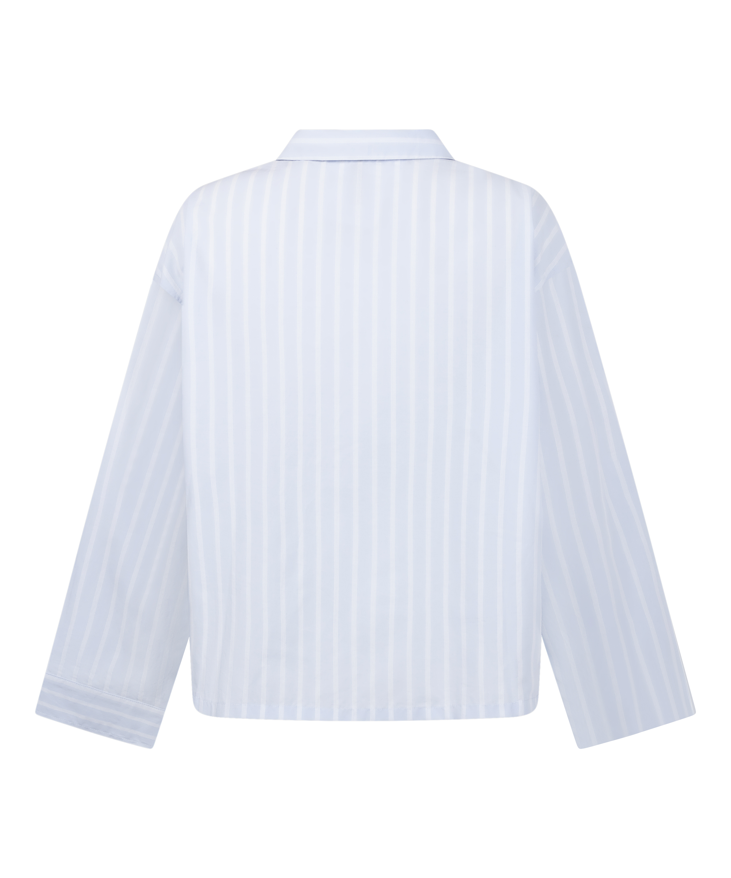 Jakke i v&aelig;vet, stribet bomuld, Bl&aring;, main