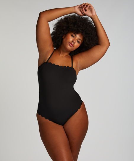 Badedragt Bandeau Scallop, sort