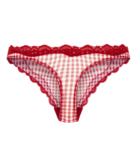 Liz G-streng med h&oslash;j benudsk&aelig;ring, R&oslash;d