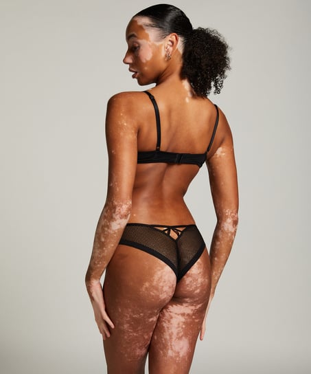 Usynlig brasiliansk trusse Fishnet, Sort