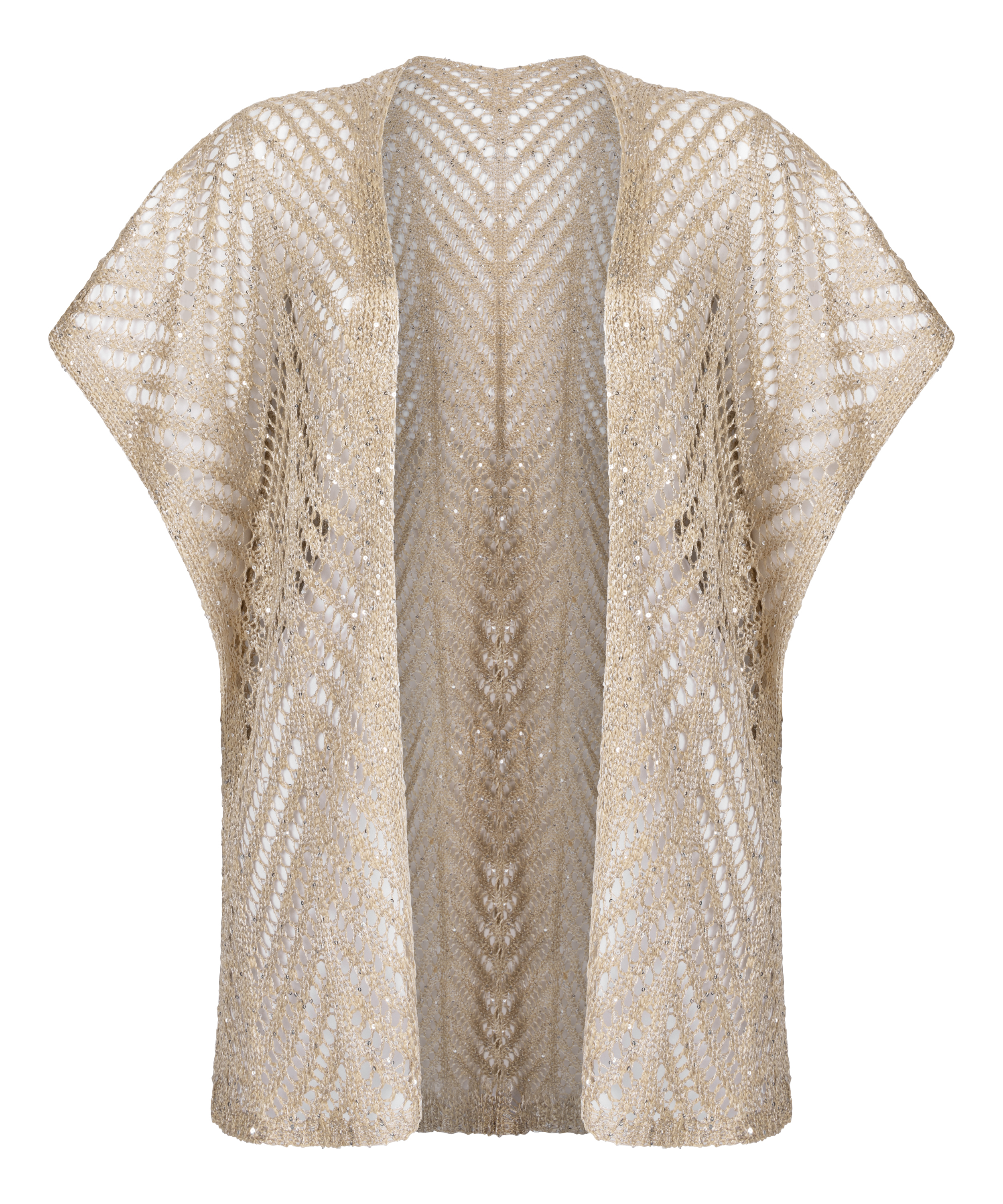 Beach-kaftan med pailletter, Beige, main