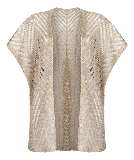 Beach-kaftan med pailletter, Beige