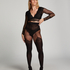 15 Denier Tights Suspender Detalje, Sort