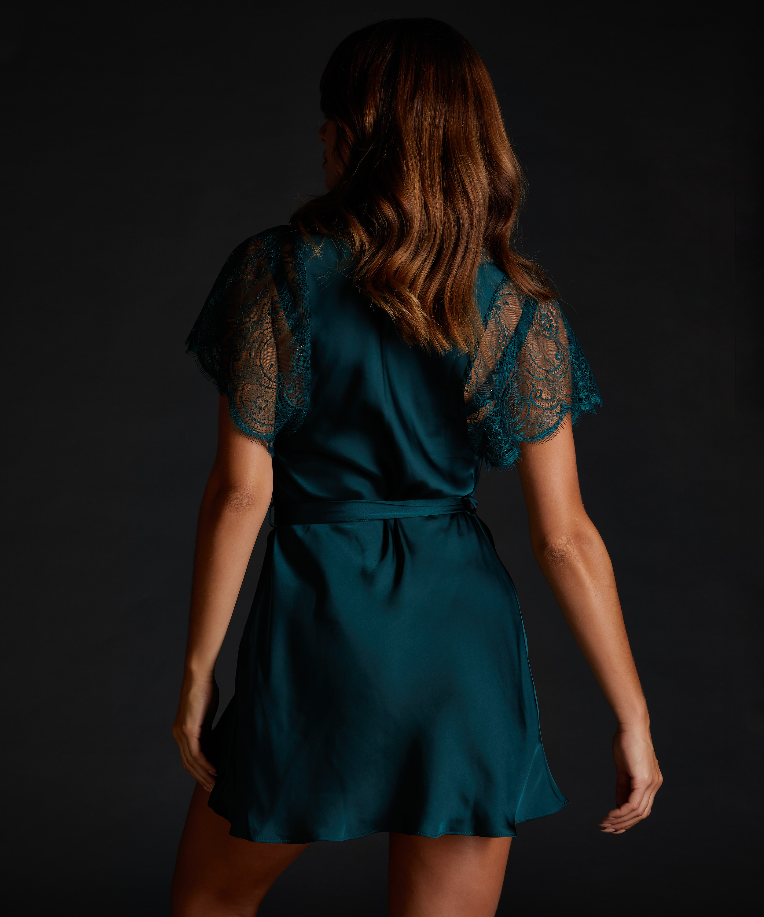 Kimono satin Coco, Gr&oslash;n, main