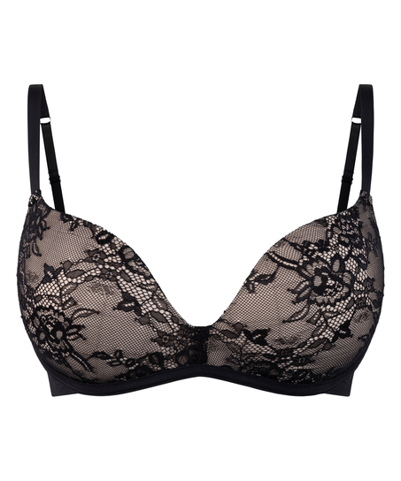 Formstøbt bh uden bøjle Lea Lace, Sort