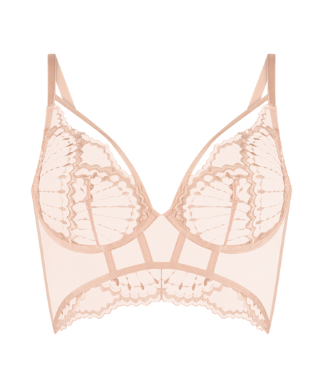 Ikke-formstøbt longline bøjle-bh Jade, Lyserød