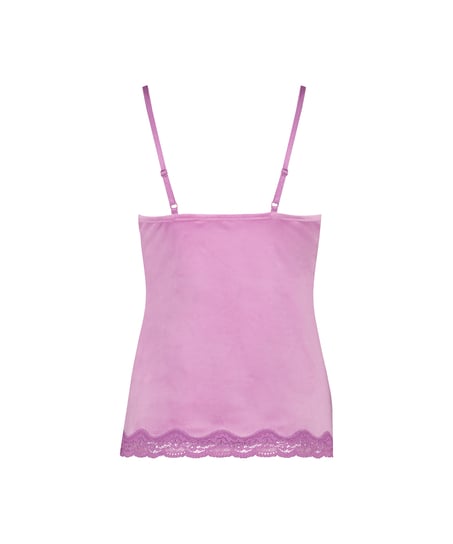 Cami top Velours Lace, Lyserød