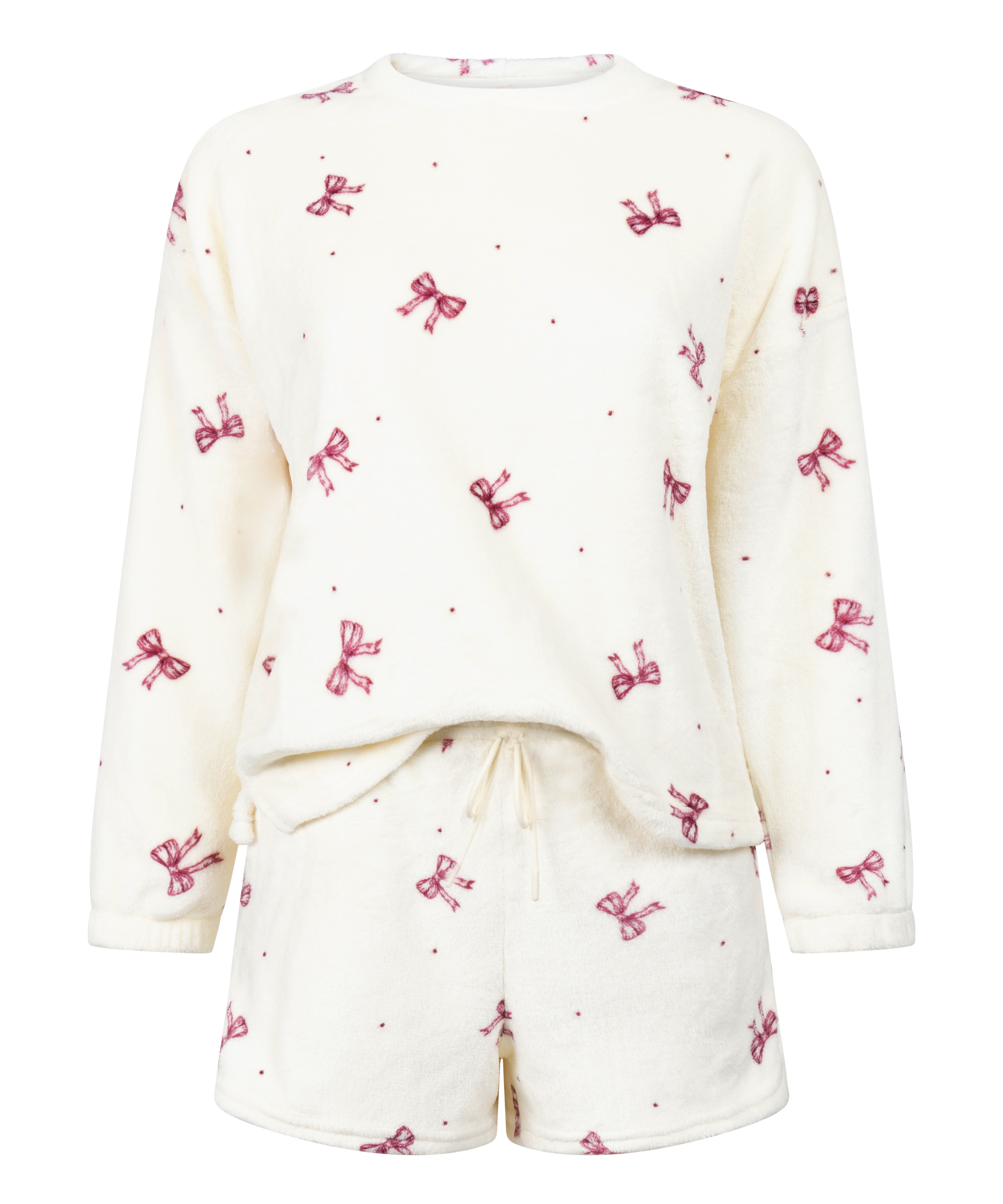 Pyjamaset Fleece, Hvid, main