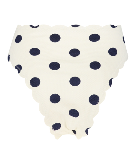 Scallop bikiniunderdel med h&oslash;je ben, hvid