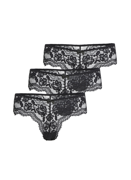 3-styks-pakning brasilianske trusser Chelsea, sort