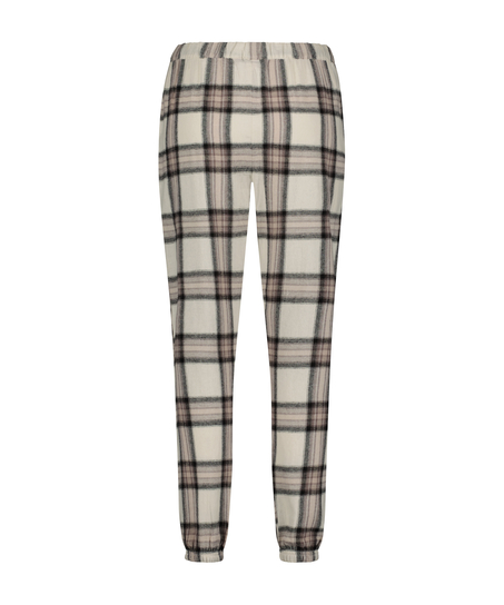 Tall Pyjamasbukser Twill Check, Beige