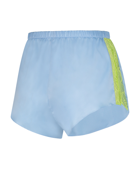 Shorts Satin Lace, blå