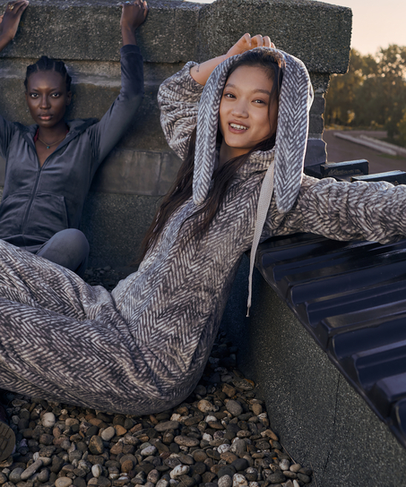 Onesie Flannel fleece, Grå