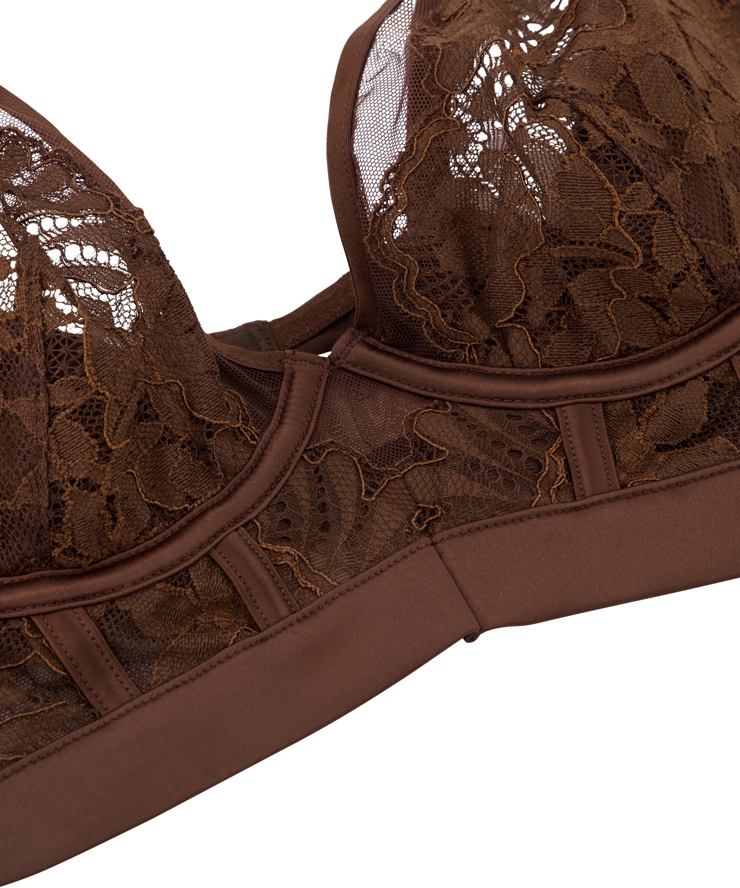 Ikke-formstøbt bøjle-bh Indigo, Brun, main