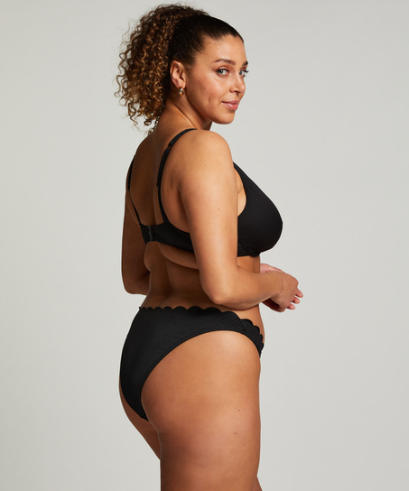 Ikke-formstøbt bikinitop med bøjle Scallop, Sort