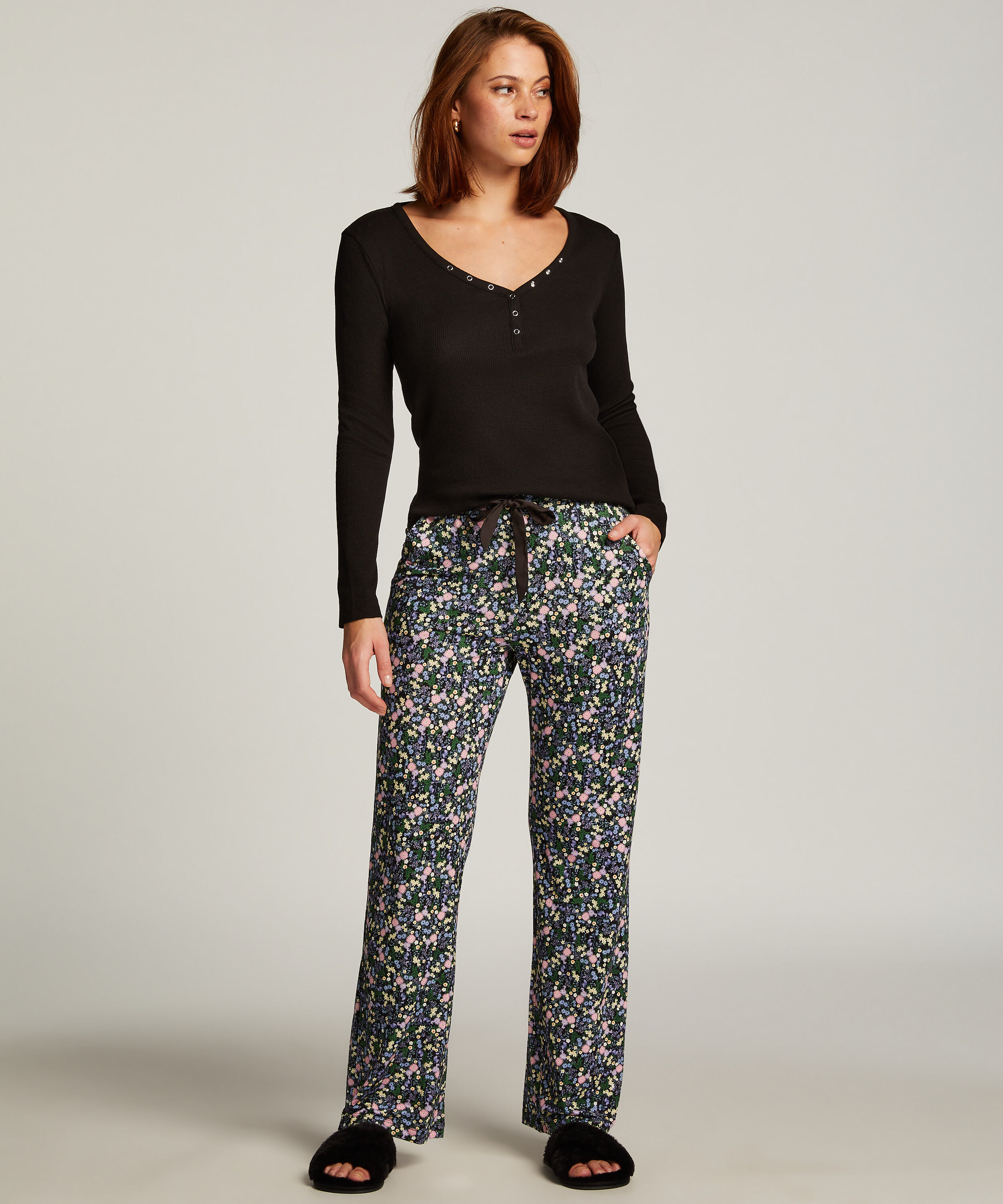 Pyjamasbukser Jersey, Sort