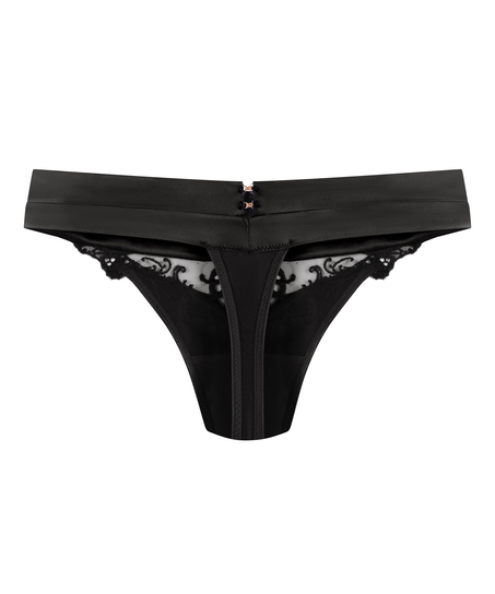 Sveta g-streng med høj benudskæring, Sort