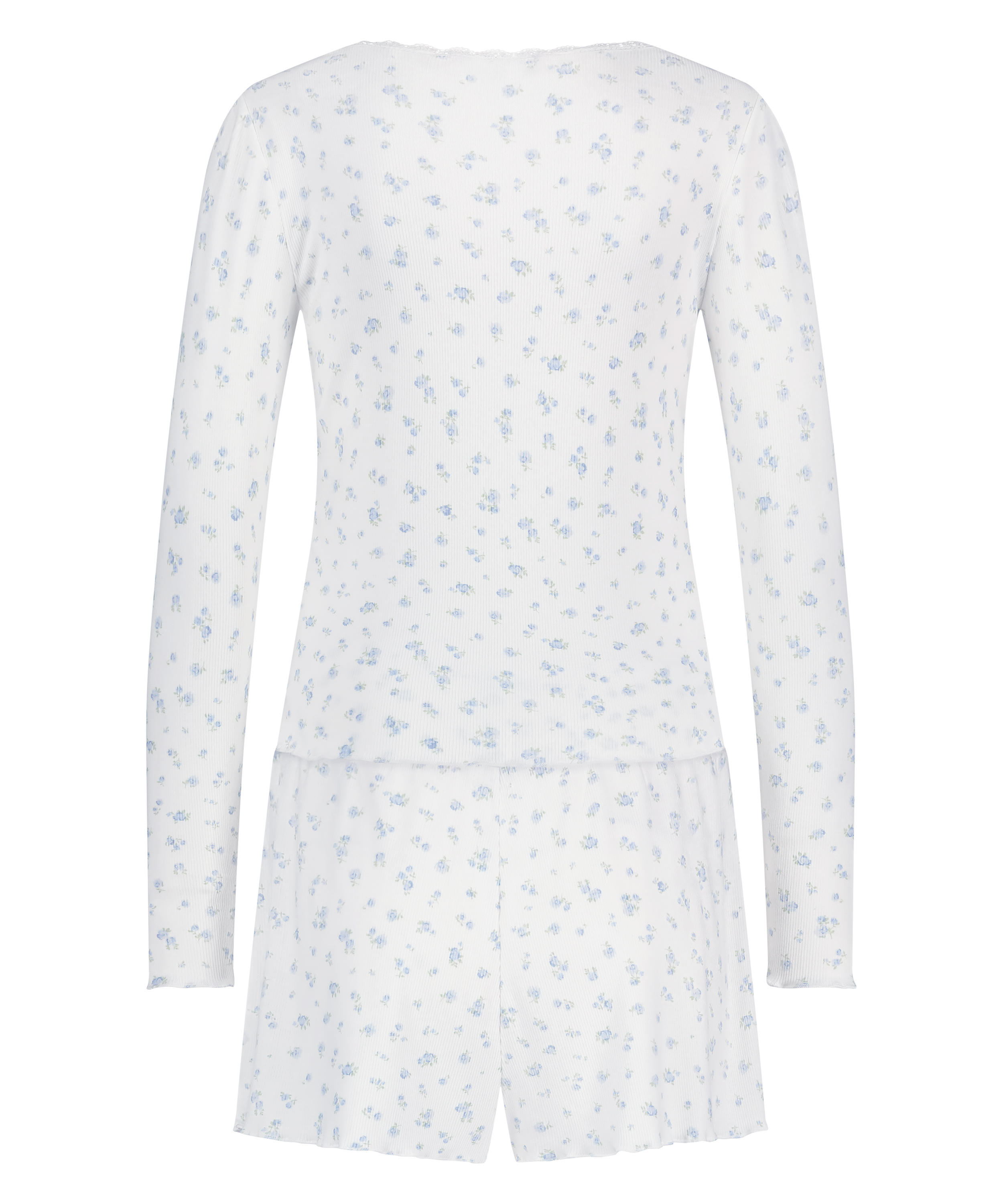 Pyjamassæt i rib, blå, main