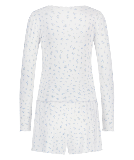 Pyjamassæt i rib, blå