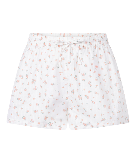 Vævede pyjamasshorts, Hvid