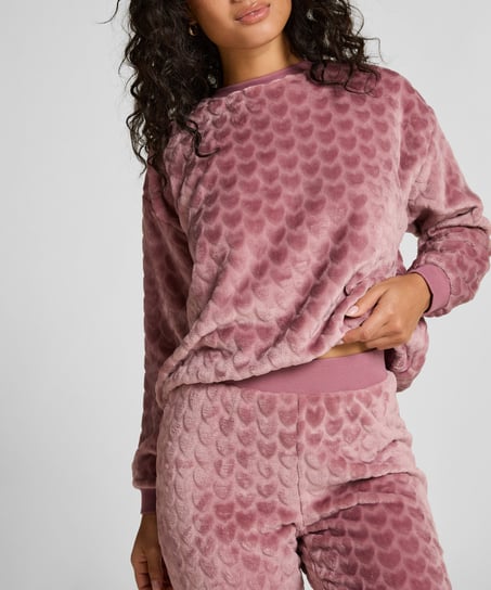 Pyjamas i fleece hjerte, Lilla