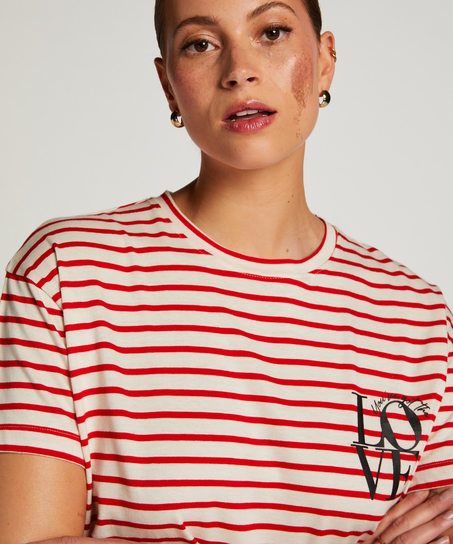 Natskjorte rund hals, Rød