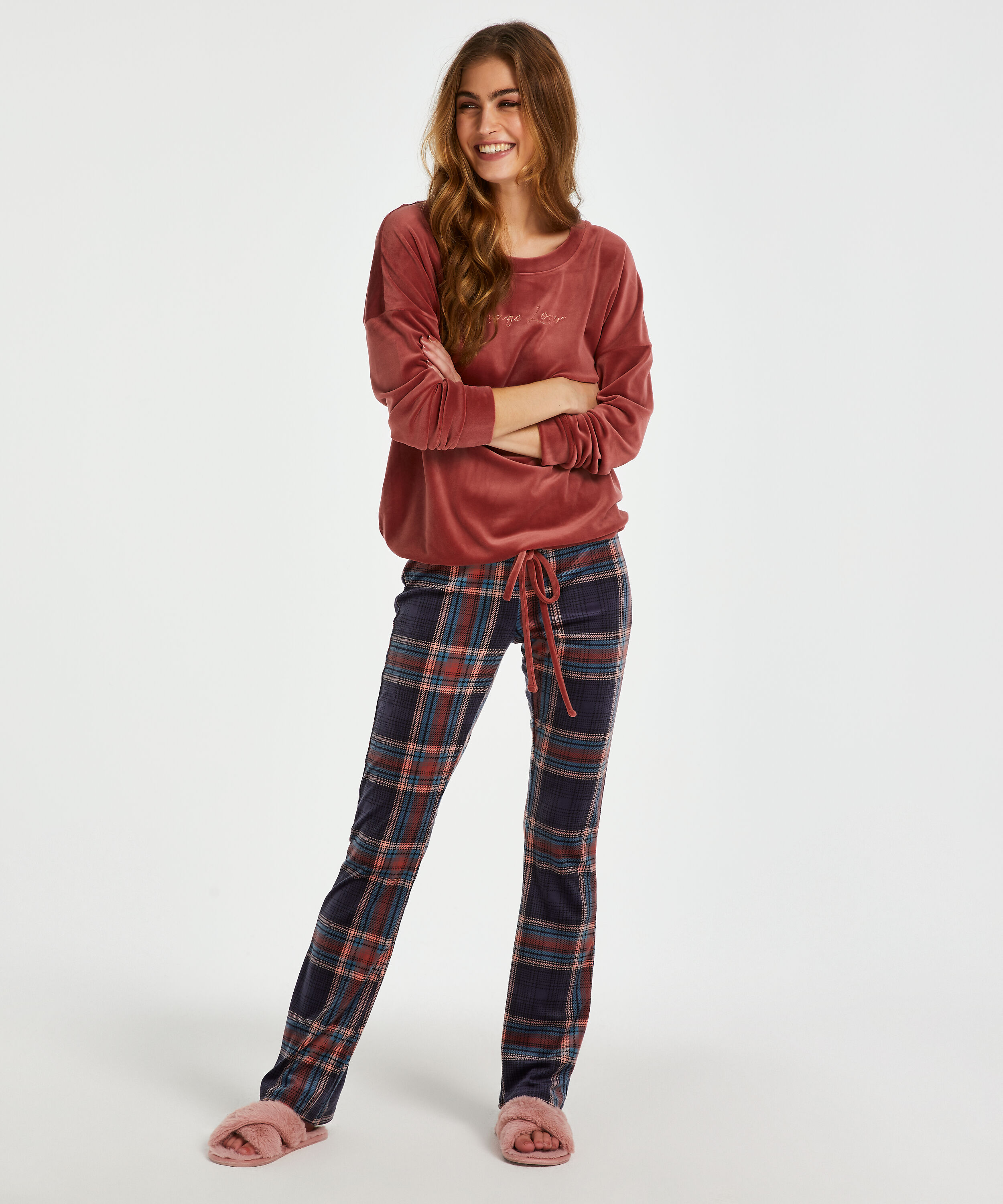 Legging Velour, bl&aring;